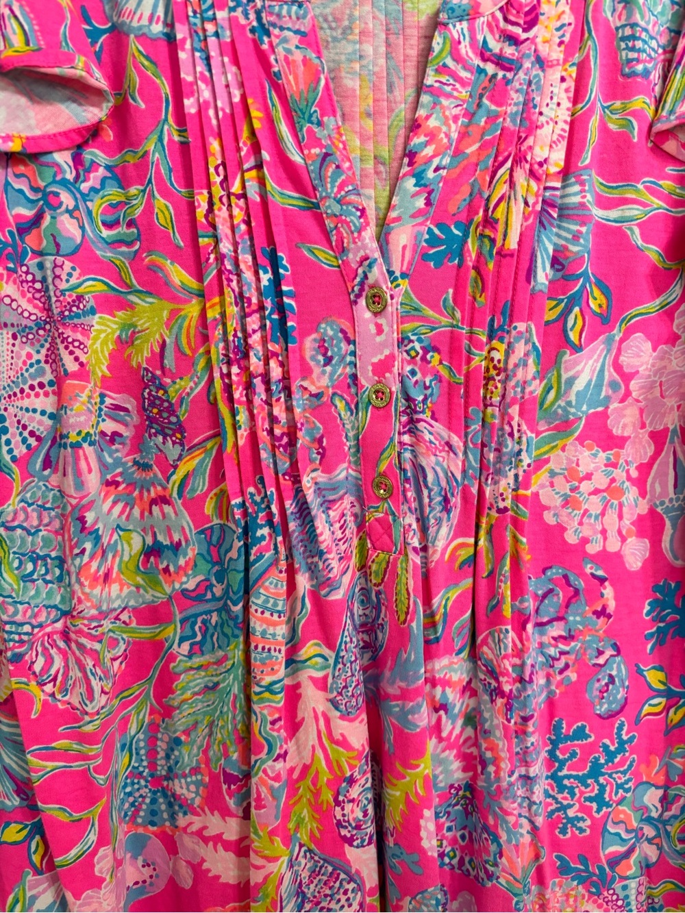 Lilly Pulitzer Golda Flutter Sleeve Dress, Size L - Picture 3 of 5